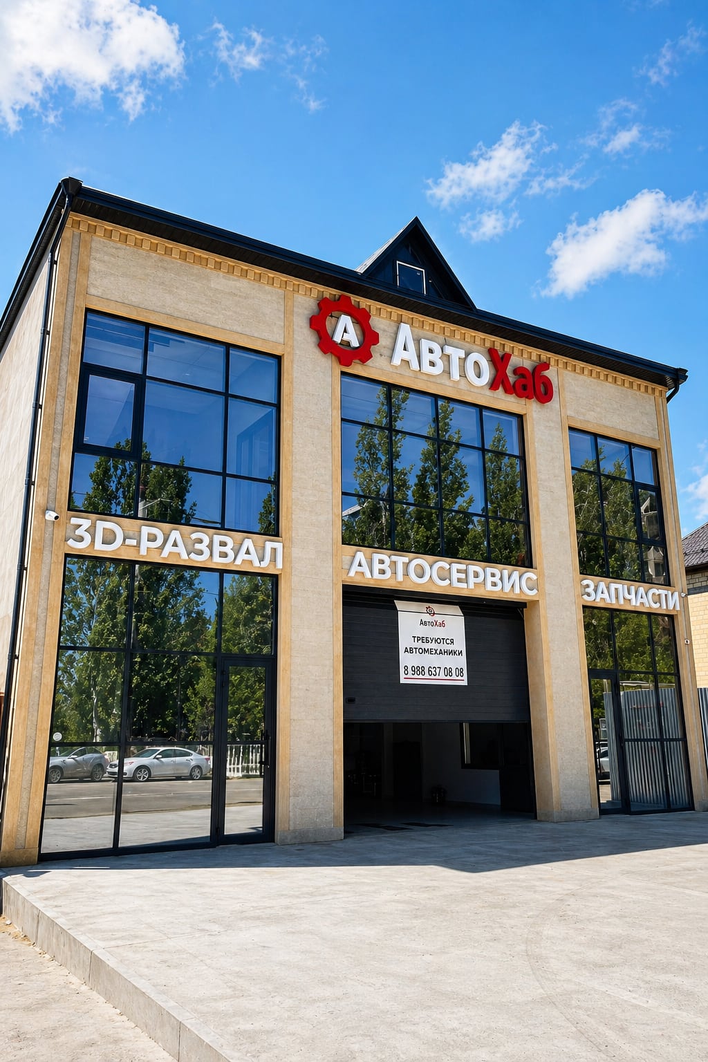 Фасад АвтоХаба днем